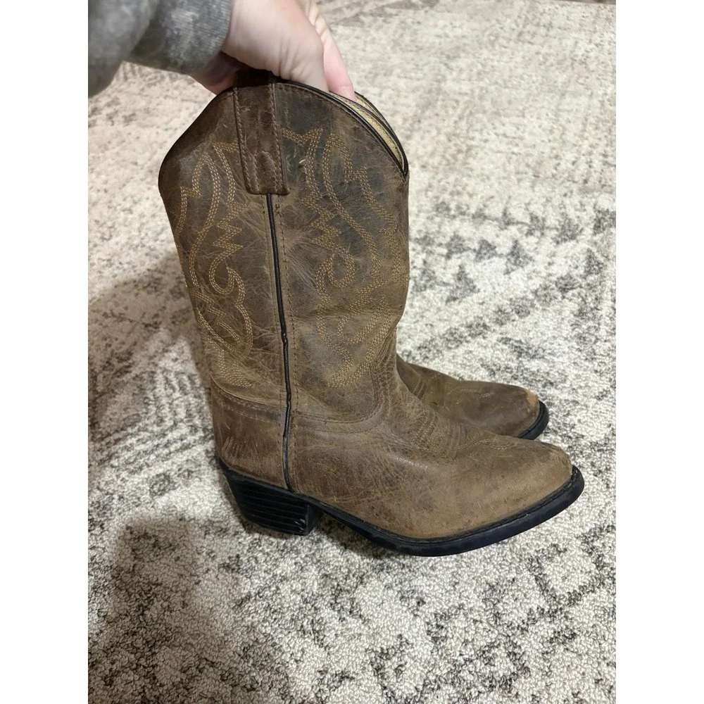 Girls Cody James Brown Cowboy Boots Size 1